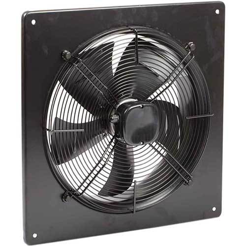 Hydor HPA500/4-1A compact 500mm axial fan with single-phase motor, visible metal blades and sturdy frame for ventilation.
