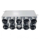 Quiet-Vent 75mm 10-point rear entry distribution box with 150mm spigot, used for ducting accessories in ventilation systems