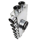 Quiet-Vent 75mm 10-point top entry distribution box with 150 spigot, ducting accessory for ventilation systems.