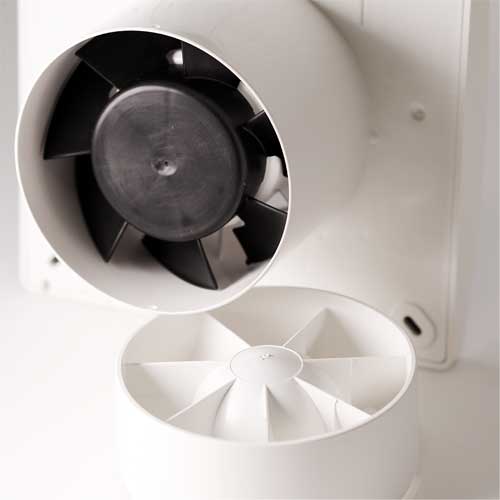 Elta FLUX DMEV 100 ventilation fan, a constant running trickle and boost extractor fan for improved air circulation.