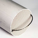 Elta FLUX HR 100 heat recovery unit with 100mm diameter, featuring metal casing and ventilation inlet and outlet ports.