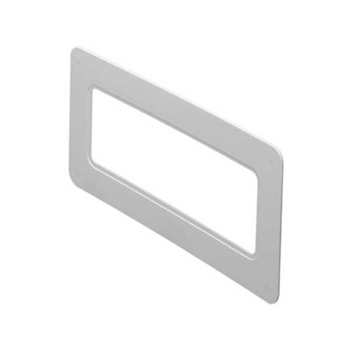 Domus Ventilation 115-5W System 100 flat wall plate for ducting, showing a sleek white cover with mounting edges.