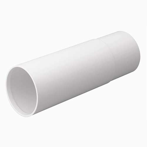 Domus Ventilation Polypipe 130-4 telescopic ducting assembly in 100mm diameter, extended view showing adjustable length and construction