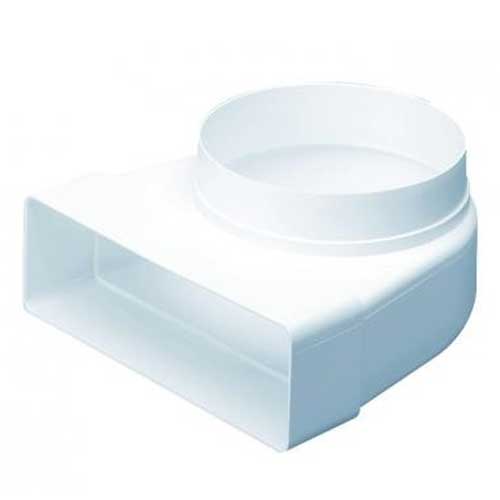 Domus Ventilation 440 Elbow Bend and Fixed Spigot ducting accessories, showing a metal elbow and spigot for ventilation systems.