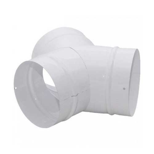 Domus Ventilation round plastic ducting Y-piece, 100mm diameter, for efficient air distribution in ventilation systems.
