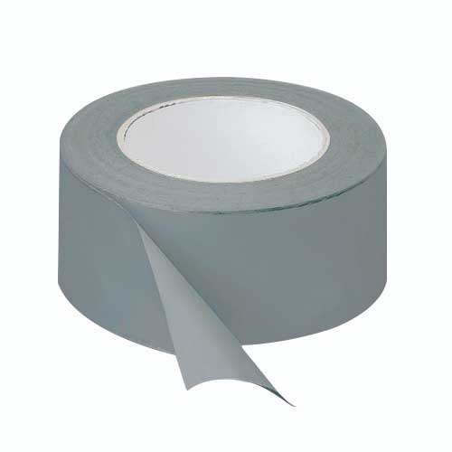 Silver Domus duct sealing tape, 50mm wide and 45m long, used for sealing ducting in ventilation systems.