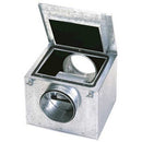 S&P CAB-100 acoustic roof box fan with 100mm diameter, mounted on roof, designed for quiet ventilation applications.