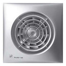 S&P SILENT100SILVER bathroom extractor fan, 100mm axial fan with silver casing, mounted on wall for ventilation.