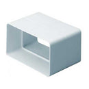Domus Ventilation straight duct connector with damper for ventilation ducting systems, featuring a durable plastic construction.