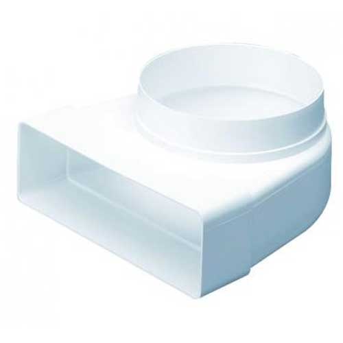 Domus Ventilation 640 Supertube 150mm elbow and spigot ducting accessory for ventilation systems.