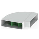 Domus Ventilation 204x60mm Supertube 90º horizontal duct bend for ventilation systems, shown in image 550-GL