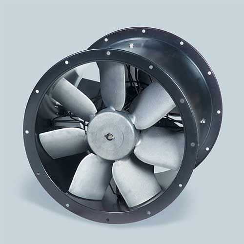 S&P TCBTX2/4-630 three-phase cased axial fan with 630mm diameter, designed for industrial ventilation applications.