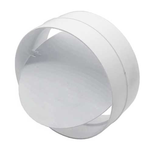 Domus Ventilation 594 Rigid Straight Ducting Connector with Damper for secure HVAC duct connections