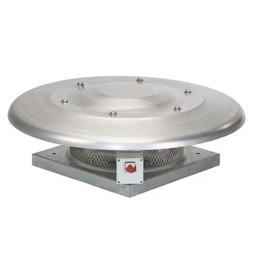 Roof-mounted S&P CRHB/4-225 N fan, 225mm diameter, designed for ventilation and airflow in building roofs.