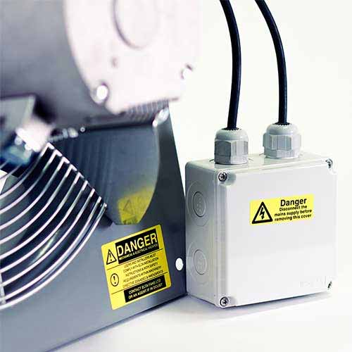Elta SCP250/1EC compact plate axial fan, 250mm single-phase EC fan for efficient airflow and ventilation.