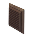 Domus plastic louvered wall grille with flyscreen for ducting, 125mm diameter, featuring adjustable louvres and insect protection.