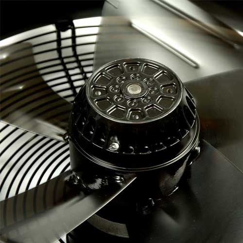 Hydor HPA500 500mm plate-mounted axial fan, single phase AC, with blades visible, used for ventilation and cooling applications.