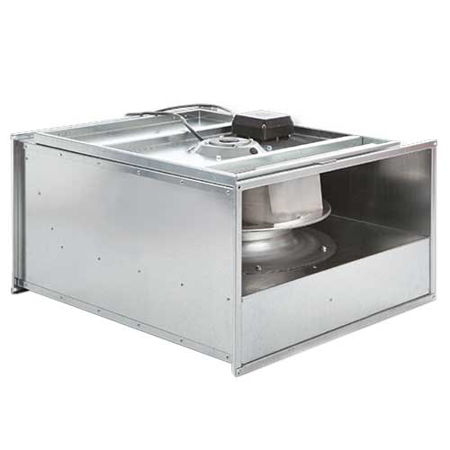 S&P IRB/2-180 inline rectangular duct roof fan with 180mm size, mounted on roof for ventilation and airflow.