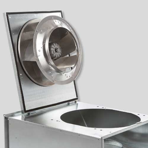 S&P IRB/2-180 inline rectangular duct roof fan with 180mm diameter for ventilation, shown in the image.