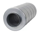 Systemair LDC Circular Silencer, 125mm diameter and 900mm long, showing the cylindrical design and connection ends.