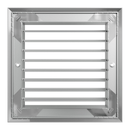 eFans single deflection grille showing a rectangular metal grille with adjustable louvers for air direction control.