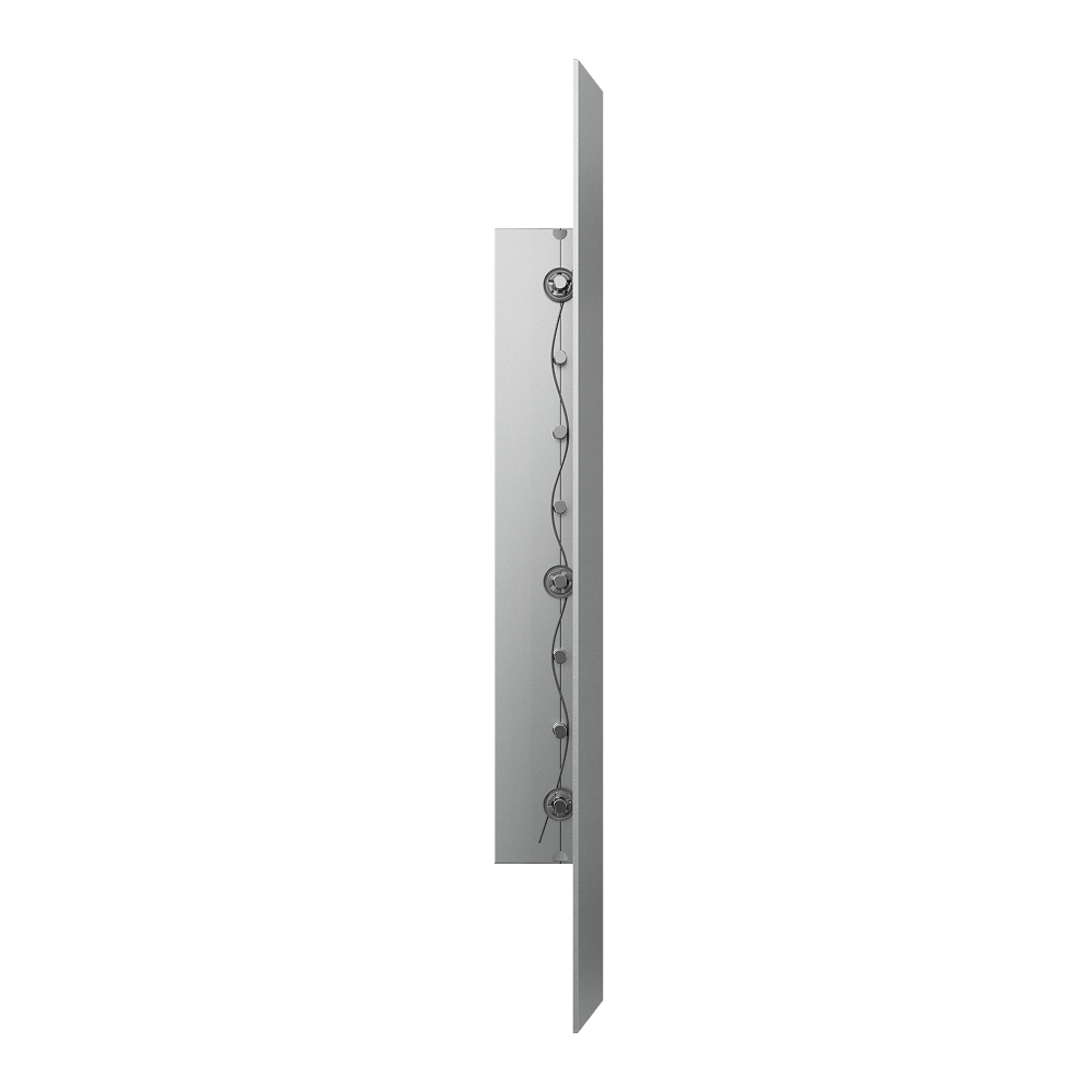 eFans single deflection grille showing adjustable louvers for directing airflow, mounted on a wall or ceiling.