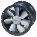 S&P 450mm single-phase cased axial fan with metal frame and blades, designed for industrial ventilation and cooling applications.