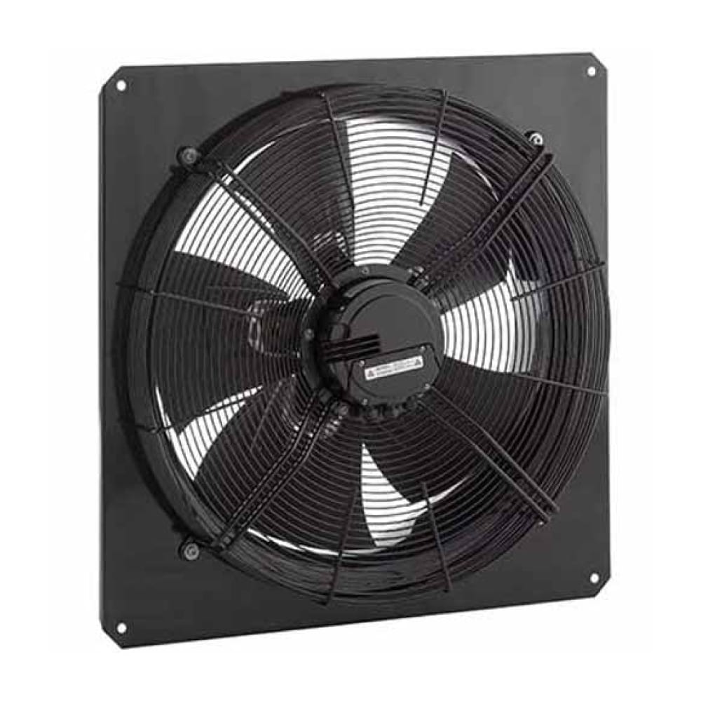 Systemair AW 400EC single-phase 400mm axial fan with metal housing for ventilation and airflow applications.