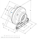 Systemair RVK 200E2 duct fan with AC motor, 200mm (8-inch) size, designed for efficient ventilation and air circulation.