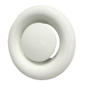 eFans metal air valve diffuser, 100mm extract valve for ventilation systems, showing the metal body and diffuser design.