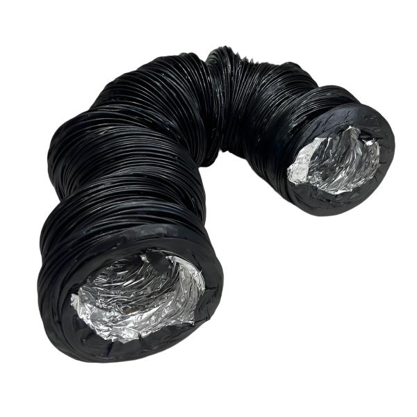 Black Combi Flexible Ducting by eFans, 102mm diameter and 6m length, showing the flexible, durable material for ventilation systems.