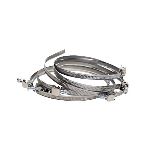 eFans Jubilee Hose Clip 125mm securing ducting with a sturdy metal design, suitable for HVAC and ventilation installations.