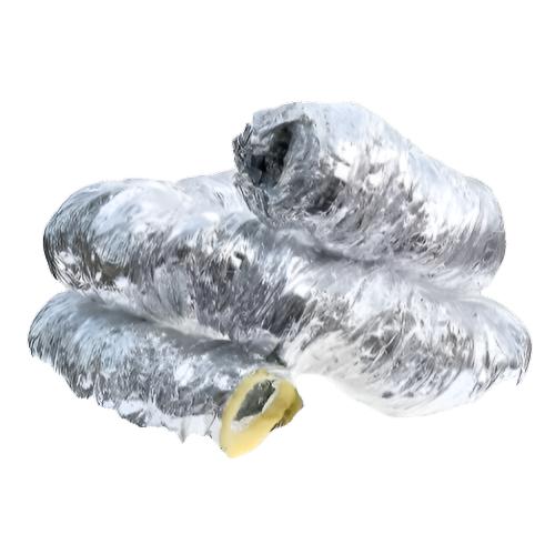 Flexible insulated ducting in 100mm diameter and 10m length from eFans, showing the insulated, flexible ducting for ventilation systems.
