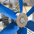Elta SCD315 cased axial fan with a 315mm diameter, single-phase AC motor, mounted in a protective metal casing.