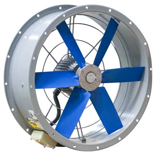 Elta SCD315 cased axial fan, 315mm single-phase AC ventilation fan with protective casing and blades visible.