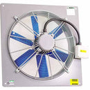 Elta SCP450/4-3AC compact 450mm three-phase axial fan with metal plate housing, designed for industrial ventilation.