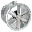 Elta SLC560 Revolution long-cased axial fan in single-phase AC with 560mm diameter, shown in a close-up view.