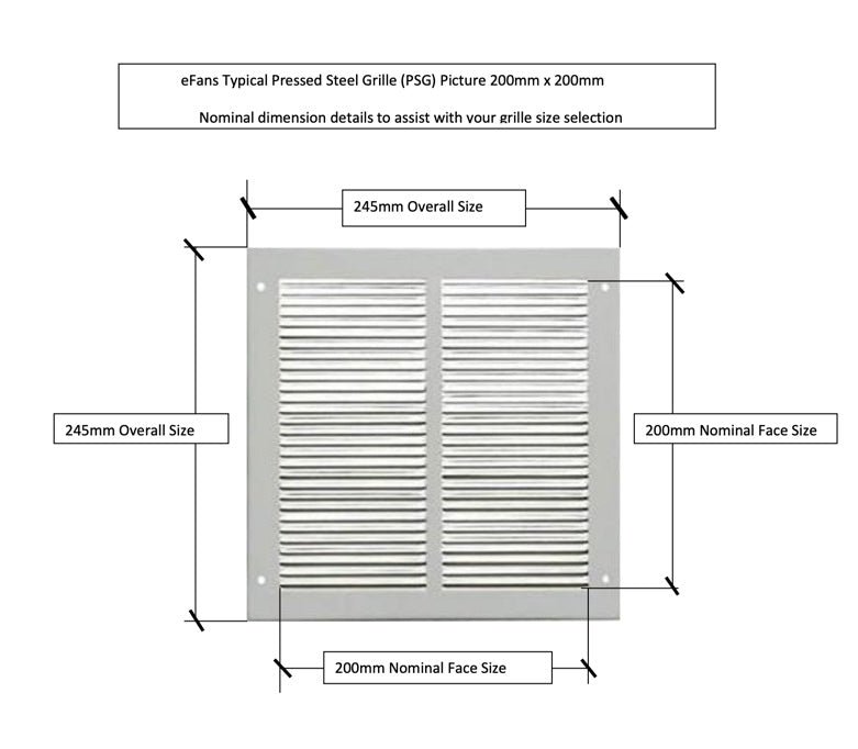 Pressed Steel Grille Wall or Door Mount - eFans Direct Ltd