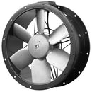 S&P 250mm three-phase cased axial fan with metal housing and blades, used for industrial ventilation and cooling.