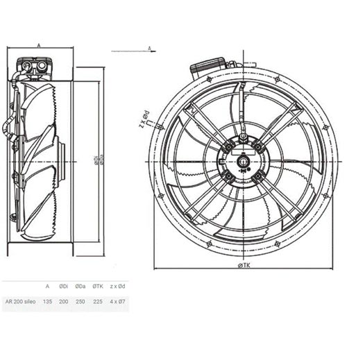 Systemair AR 250E4 Sileo Cased Axial Fan Single Phase - 250mm - eFans Direct Ltd