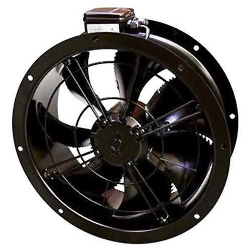 Systemair AR 400E4 Sileo cased axial fan, 400mm single-phase ventilation fan with metal casing for industrial or commercial use.
