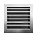 Aluminium square weather louvre from eFans, showing the external design with adjustable blades for ventilation and weather protection.