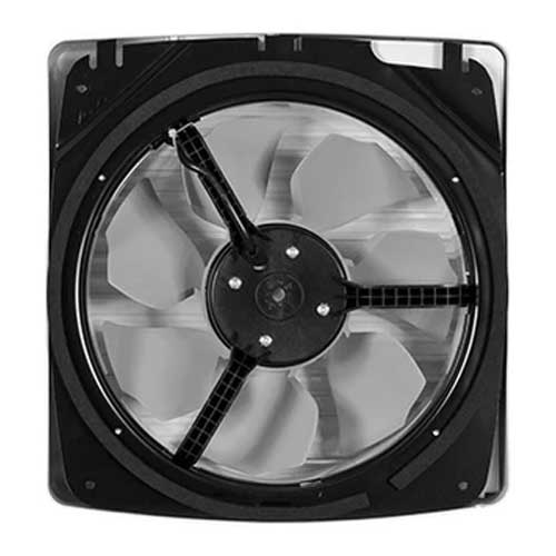Xpelair GXC9 axial window-mounted fan with pullcord, white finish, showing the fan installed in a window for ventilation.