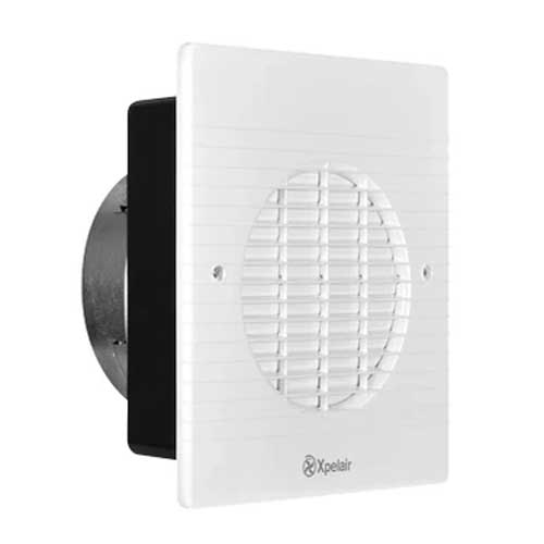 Xpelair PX6 extractor axial fan mounted on ceiling or panel, 6-inch ventilation fan for indoor airflow and exhaust.