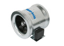Vent-Axia ACM315 in-line mixed flow fan with 315mm duct, showing the metal casing and fan blades inside.