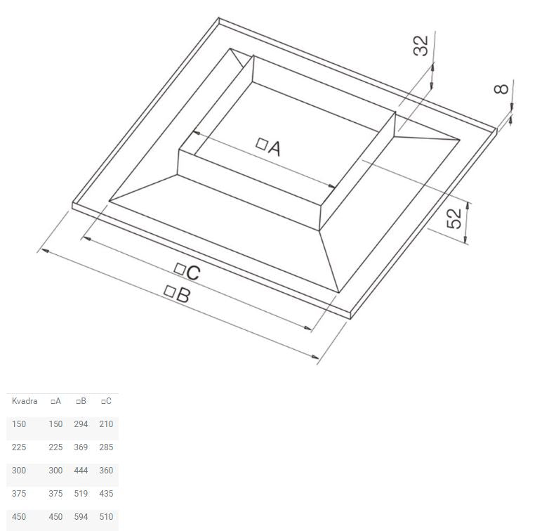 Ceiling-mounted 4-way diffuser in white finish by eFans, designed to distribute airflow evenly in a room.