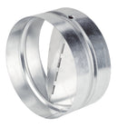 Systemair back draught damper for ducting, featuring a shut-off shutter to prevent reverse airflow in ventilation systems.