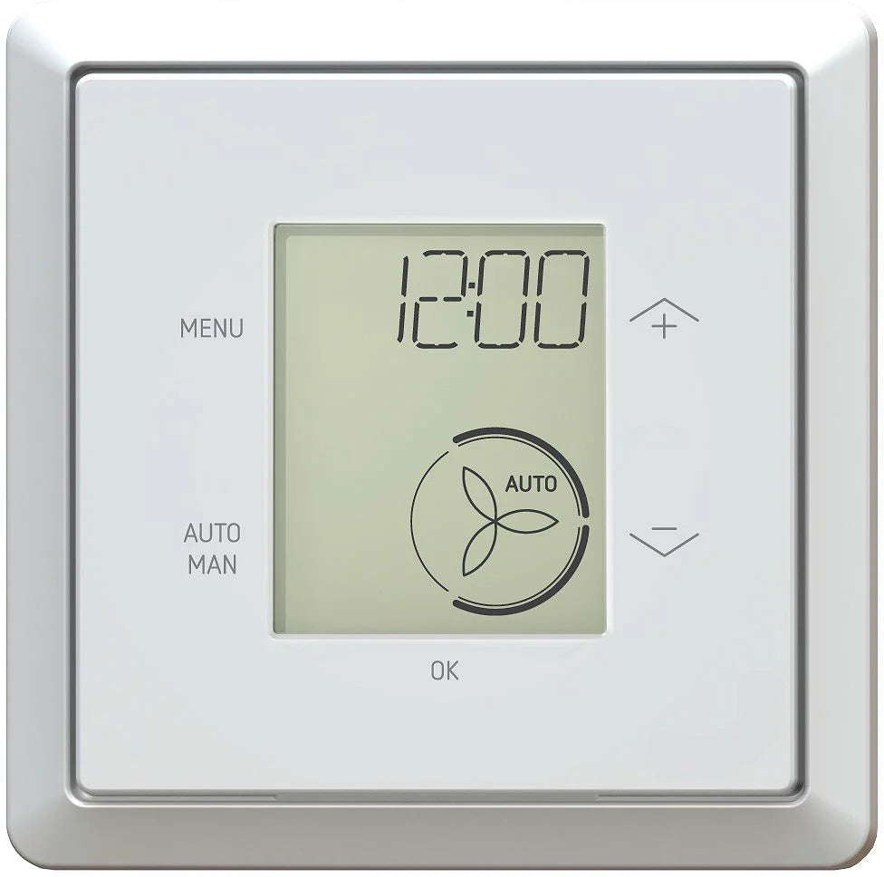 Zehnder ComfoSense C 67 controller for HVAC systems, showing a digital control panel with display and buttons.