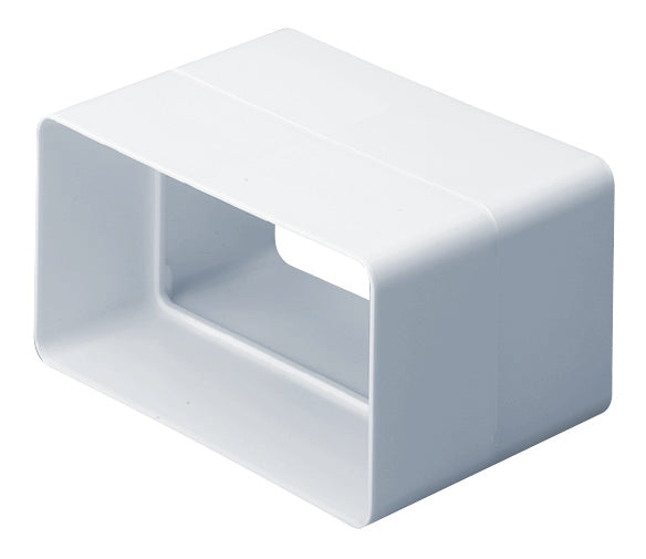 Domus Ventilation rectangular flat plastic ducting straight connector 110x54 for air ventilation systems.