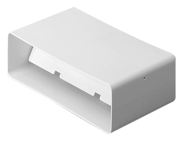 Domus Rectangular Flat Plastic Ducting 110x54 Straight Connector with Damper